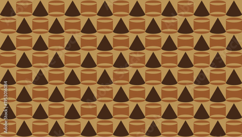 Abstract Brown Cone and Cylinder Pattern