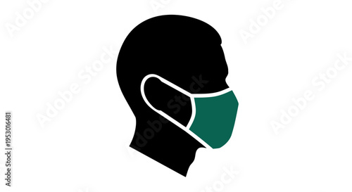 Person Wearing Green Face Mask.