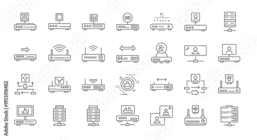 Collection of computer and technology icons.