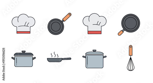 Kitchen Cooking Utensils and Pots.