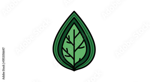 Green leaf eco symbol icon.
