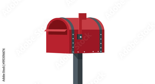 Red Mailbox on a Post Alone.