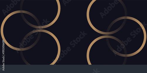 Black premium background with luxury dark golden geometric elements.vector eps10