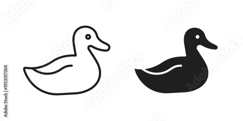 Duck icon set concept vector graphics for web UI