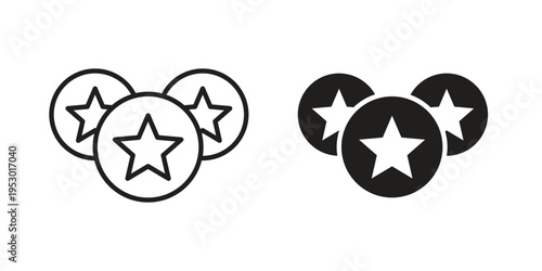 Earn point icon set concept vector graphics for web UI