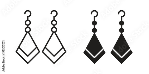 Earrings icon set concept vector graphics for web UI