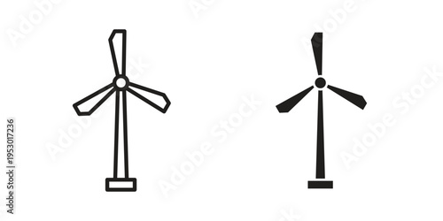 Eolic energy icon set concept vector graphics for web UI