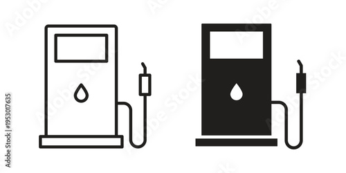 Gas station icon set concept vector graphics for web UI