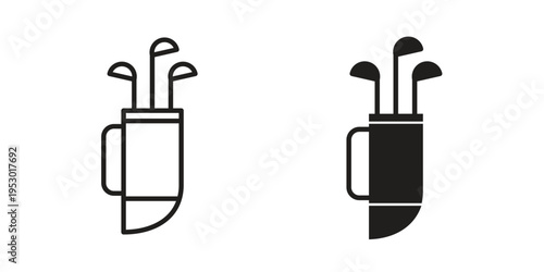 Golf bag icon set concept vector graphics for web UI