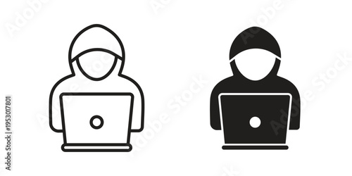 Hacker icon set concept vector graphics for web UI