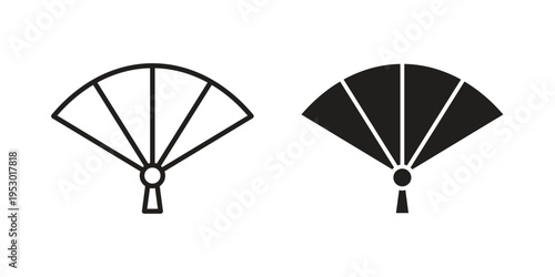 Hand fan icon set concept vector graphics for web UI
