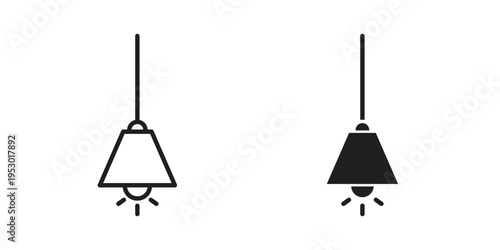 Hanging light icon set concept vector graphics for web UI