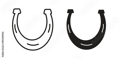 Horseshoe icon set concept vector graphics for web UI