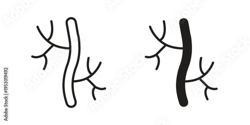 Human artery icon set concept vector graphics for web UI