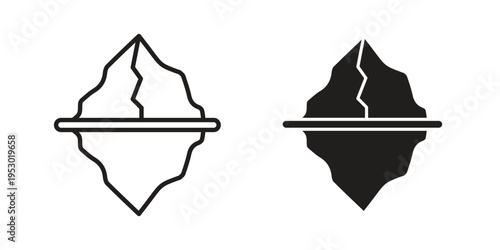 Iceberg icon set concept vector graphics for web UI