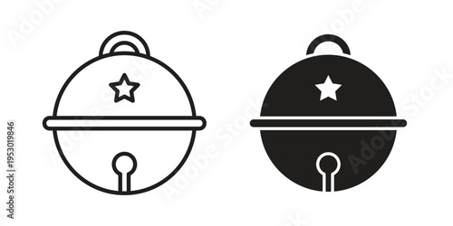 Jingle bell icon set concept vector graphics for web UI