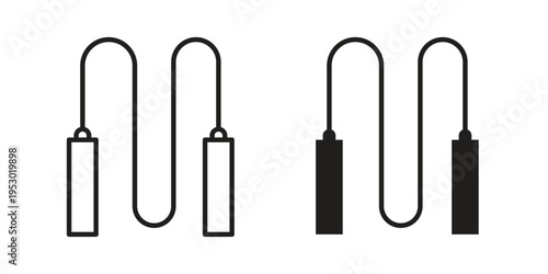 Jump rope icon set concept vector graphics for web UI