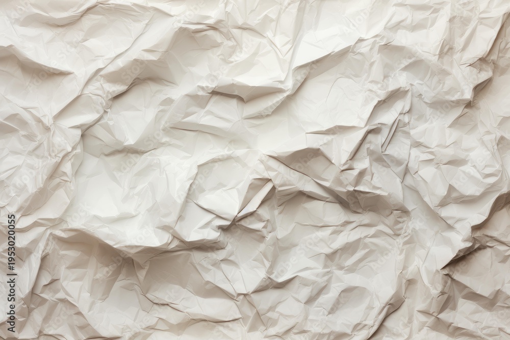 Obraz premium Crumpled white paper texture creating an abstract textured background for design concept