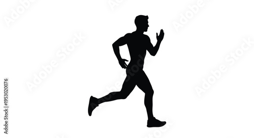 Vector silhouette of a running man