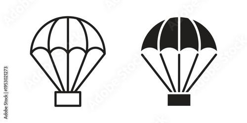 Parachute icon set concept vector graphics for web UI