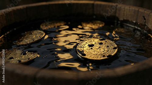 Oil pump jack silhouette at sunset with upward trend graph overlay. Concept of rising crude oil prices, energy profits, petroleum industry growth, fuel cost increase, commodity market, global economy