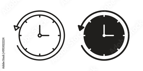 Rewind time icon set concept vector graphics for web UI