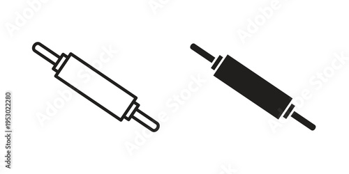 Rolling pin icon set concept vector graphics for web UI