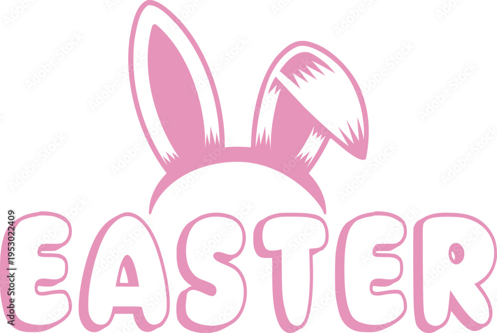 Fototapeta premium Easter typography clip art design on plain white transparent isolated background for card, shirt, hoodie, sweatshirt, apparel, tag, mug, icon, poster or badge