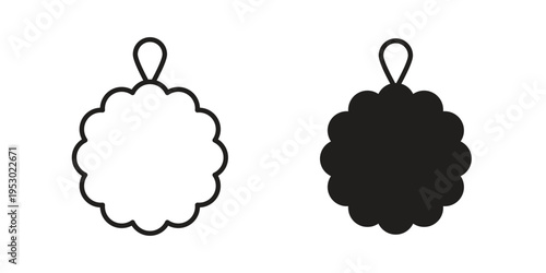 Shower sponge ball icon set concept vector graphics for web UI