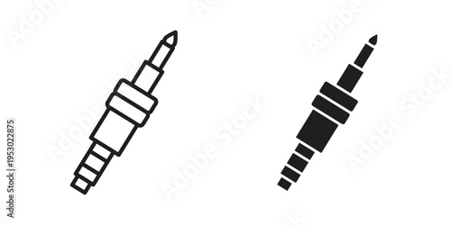 Spark plug icon set concept vector graphics for web UI