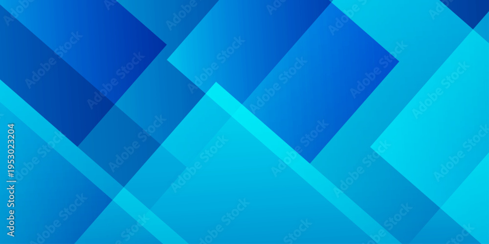 Obraz premium Abstract Blue Geometric Background with Overlapping Transparent Squares and Diagonal Lines for Corporate Tech Design