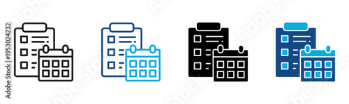 Schedule icon Multi Style Vector Illustration