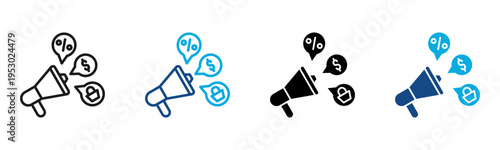 Marketing Promotion icon Multi Style Vector Illustration