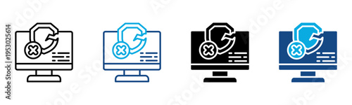 No Protection Icon Multiple Style Vector Illustration