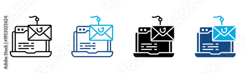 Phishing Icon Multiple Style Vector Illustration