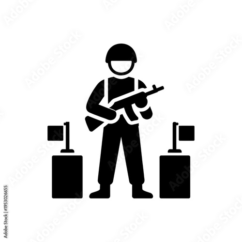 Soldier Standing Sentry Duty Icon