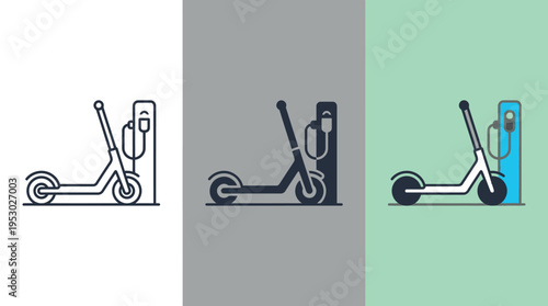 Electric Scooter Charging Station Modern Transportation