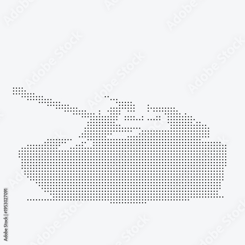 Tank Dither Pixelated Bitmap Halftone Dotted Pattern Military Vehicle Army War Game Icon