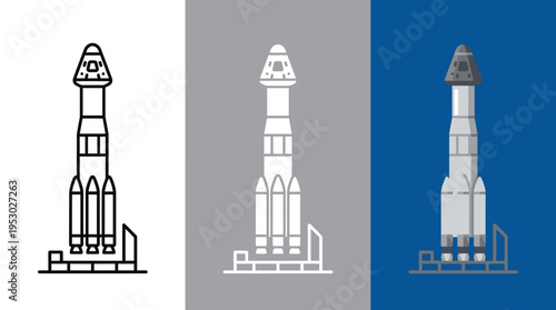 Rocket Launch Pad with Spaceship Ready for Liftoff