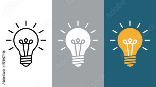 Light Bulb Idea Icons Set