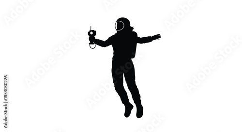 Black silhouette of a scuba diver vector