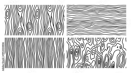 Wood texture timber and seamless pattern lumber with tree rings knots. Bark veneer plywood and plank board organic with wavy lines repeat. Surface wood rustic and vector seamless carpentry.