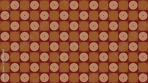 Geometric Brown Pattern with Circles and Squares