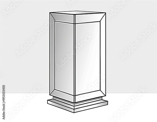 A simple white pedestal with a mirror on top, suitable for various settings and themes