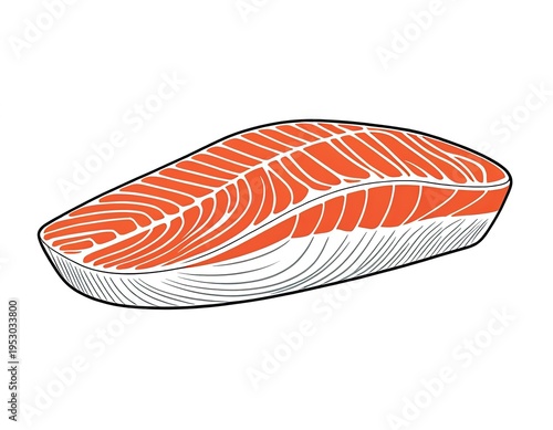 Fresh salmon fillet against a clean white surface