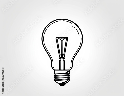 A simple drawing of a light bulb on a clean white background