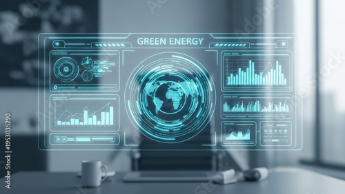 Wallpaper Mural Green Energy Dashboard Display Screen Torontodigital.ca
