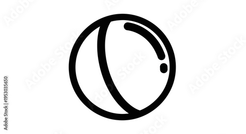 Simple line art tennis ball icon in black
