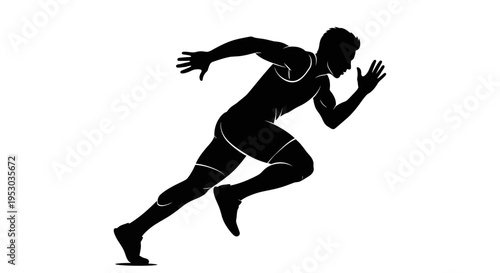 Black silhouette of a man running