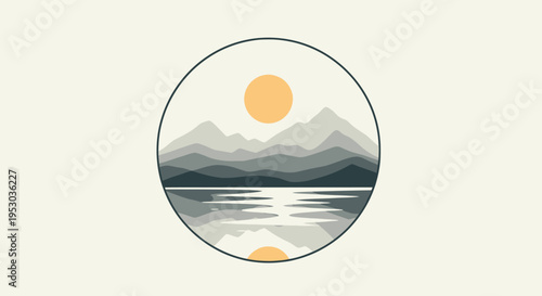 Sun Reflected on Calm Water Surface.